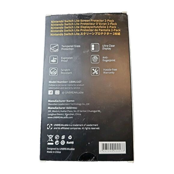 2Pk Compatible Nintendo Switch Lite Tempered Glass Screen Protector Ultra Clear - Picture 2 of 6